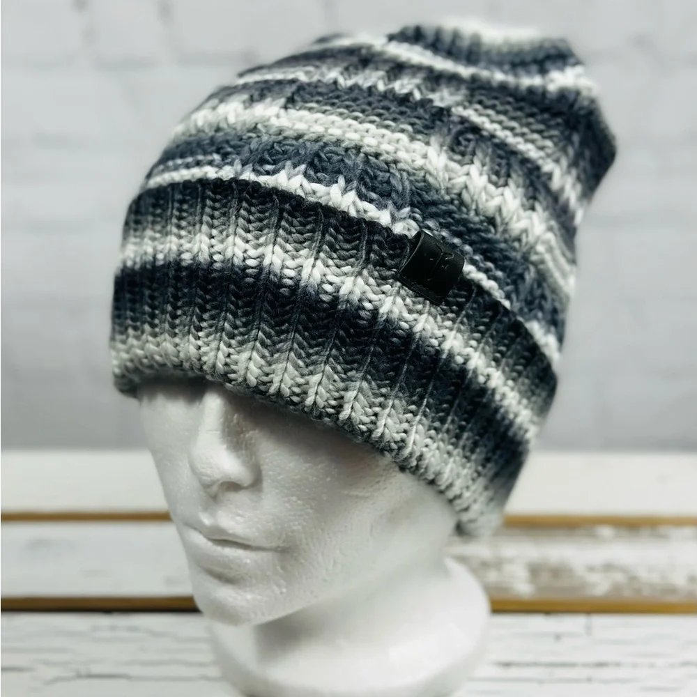 Frye Ombre Striped Space Dye Knit Cuffed Beanie, NWOT